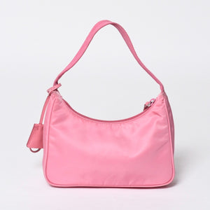 Very Good Condition PRADA Hobo One Shoulder Bag MV515 Triangle Logo Triangle Logo Plate Nylon Pink Used 4a000164