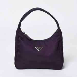 Very good condition PRADA Hobo One Shoulder Bag MV515 Triangle Logo Triangle Logo Plate Nylon Purple Used 4a000164