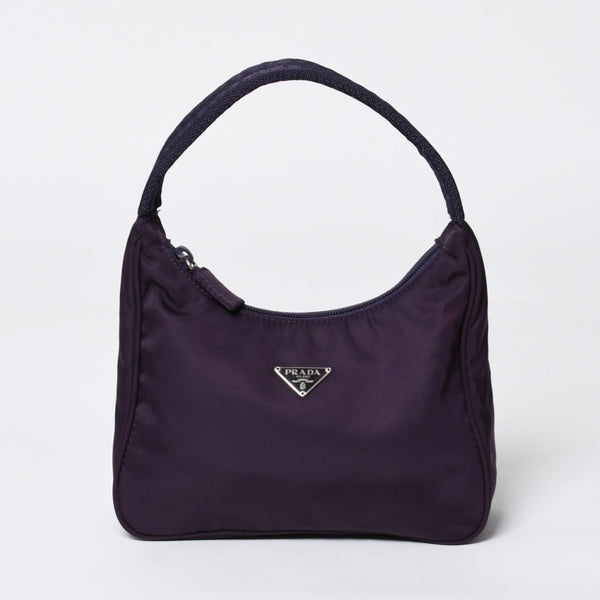 Very good condition PRADA Hobo One Shoulder Bag MV515 Triangle Logo Triangle Logo Plate Nylon Purple Used 4a000164
