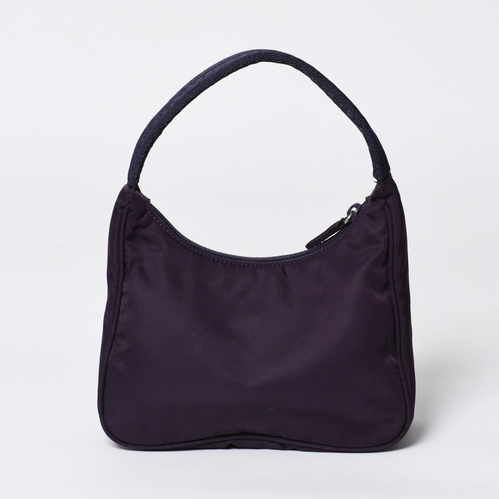 極美品 PRADA プラダ ホーボー ワンショルダーバッグ MV515 トライアングルロゴ 三角ロゴプレート ナイロン パープル 中古 4a000164