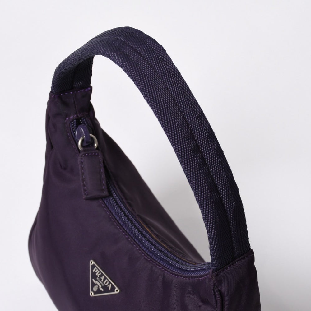 Very good condition PRADA Hobo One Shoulder Bag MV515 Triangle Logo Triangle Logo Plate Nylon Purple Used 4a000164