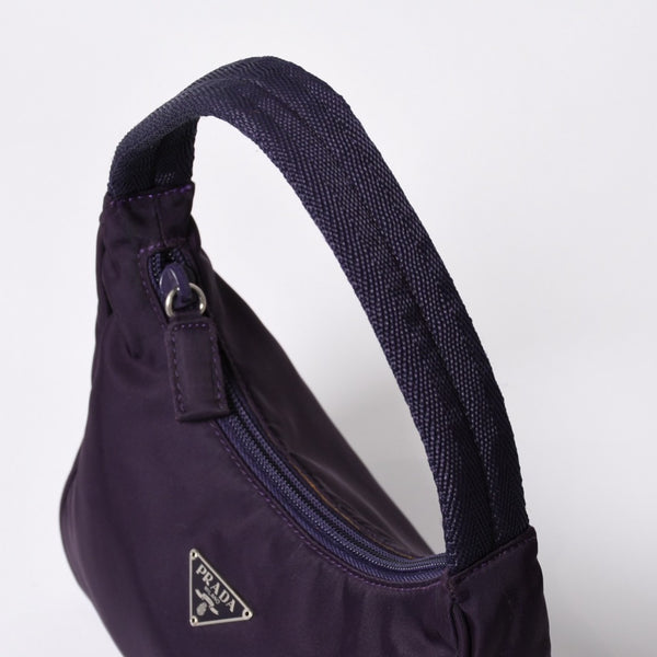 Very good condition PRADA Hobo One Shoulder Bag MV515 Triangle Logo Triangle Logo Plate Nylon Purple Used 4a000164