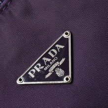 画像をギャラリービューアに読み込む, 極美品 PRADA プラダ ホーボー ワンショルダーバッグ MV515 トライアングルロゴ 三角ロゴプレート ナイロン パープル 中古 4a000164