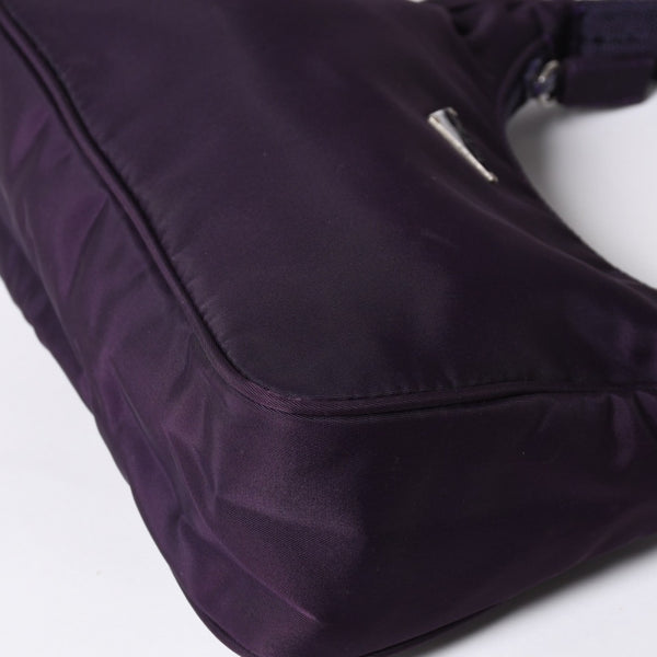 Very good condition PRADA Hobo One Shoulder Bag MV515 Triangle Logo Triangle Logo Plate Nylon Purple Used 4a000164