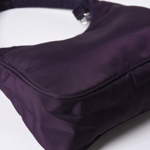 Very good condition PRADA Hobo One Shoulder Bag MV515 Triangle Logo Triangle Logo Plate Nylon Purple Used 4a000164