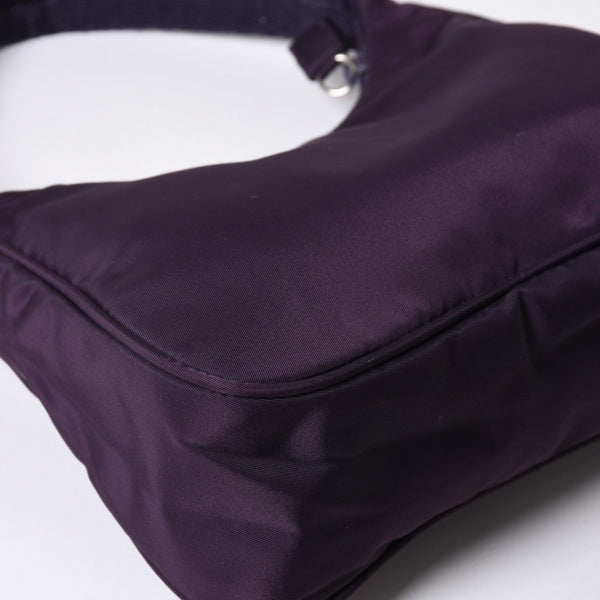 Very good condition PRADA Hobo One Shoulder Bag MV515 Triangle Logo Triangle Logo Plate Nylon Purple Used 4a000164