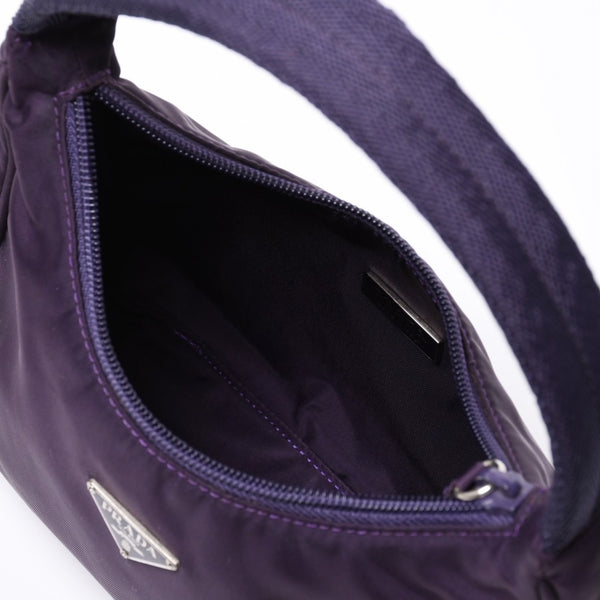 Very good condition PRADA Hobo One Shoulder Bag MV515 Triangle Logo Triangle Logo Plate Nylon Purple Used 4a000164