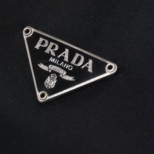 極美品 PRADA プラダ ホーボー ワンショルダーバッグ MV515 トライアングルロゴ 三角ロゴプレート ナイロン ブラック 中古 4a000145