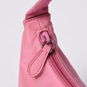 Very Good Condition PRADA Hobo One Shoulder Bag MV515 Triangle Logo Triangle Logo Plate Nylon Pink Used 4a000164