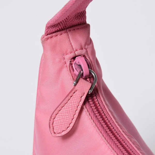 Very Good Condition PRADA Hobo One Shoulder Bag MV515 Triangle Logo Triangle Logo Plate Nylon Pink Used 4a000164