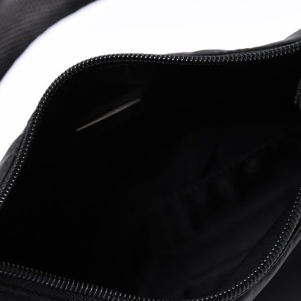 極美品 PRADA プラダ ホーボー ワンショルダーバッグ MV515 トライアングルロゴ 三角ロゴプレート ナイロン ブラック 中古 4a000145