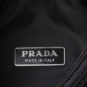 極美品 PRADA プラダ ホーボー ワンショルダーバッグ MV515 トライアングルロゴ 三角ロゴプレート ナイロン ブラック 中古 4a000145