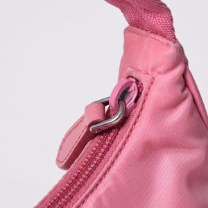 Very Good Condition PRADA Hobo One Shoulder Bag MV515 Triangle Logo Triangle Logo Plate Nylon Pink Used 4a000164