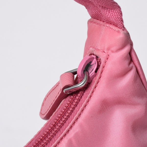 Very Good Condition PRADA Hobo One Shoulder Bag MV515 Triangle Logo Triangle Logo Plate Nylon Pink Used 4a000164