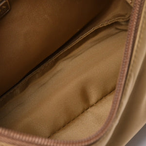 Very Good Condition PRADA Hobo One Shoulder Bag MV515 Triangle Logo Triangle Logo Plate Nylon Beige Used 4a000163