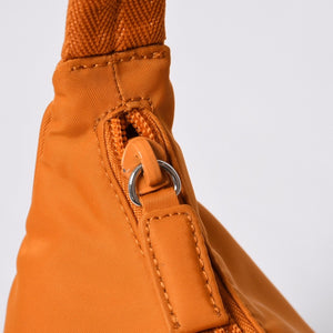 Very Good Condition PRADA Hobo One Shoulder Bag MV515 Triangle Logo Triangle Logo Plate Nylon Orange Used 4a000142