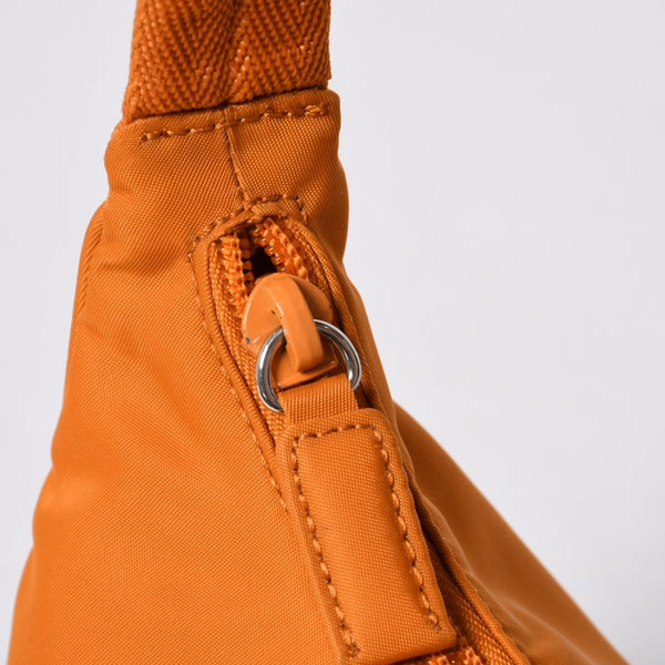 Very Good Condition PRADA Hobo One Shoulder Bag MV515 Triangle Logo Triangle Logo Plate Nylon Orange Used 4a000142