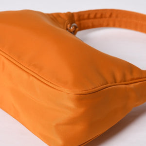 Very Good Condition PRADA Hobo One Shoulder Bag MV515 Triangle Logo Triangle Logo Plate Nylon Orange Used 4a000142