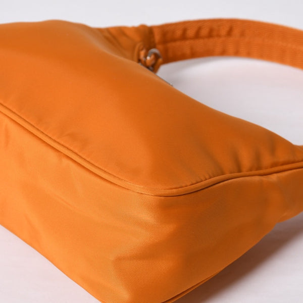 Very Good Condition PRADA Hobo One Shoulder Bag MV515 Triangle Logo Triangle Logo Plate Nylon Orange Used 4a000142