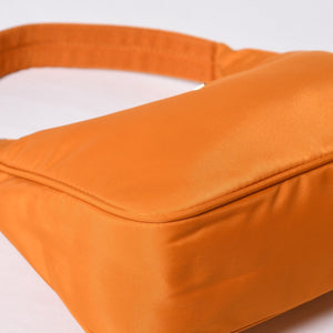 Very Good Condition PRADA Hobo One Shoulder Bag MV515 Triangle Logo Triangle Logo Plate Nylon Orange Used 4a000142