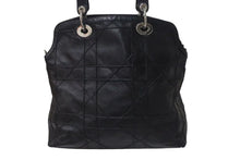 Load image into Gallery viewer, Christian Dior クリスチャンディオール グランヴィル ハンドバッグ 08-MA-0142 カナージュ ラムスキン ブラック 美品 中古 4b000163
