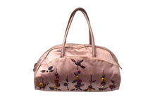 画像をギャラリービューアに読み込む, PRADA プラダ ハンドバッグ 刺繍 ミニハンドバッグ B11063 ピンク系 サテン シルバー金具 美品 中古 4b000165