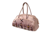 画像をギャラリービューアに読み込む, PRADA プラダ ハンドバッグ 刺繍 ミニハンドバッグ B11063 ピンク系 サテン シルバー金具 美品 中古 4b000165