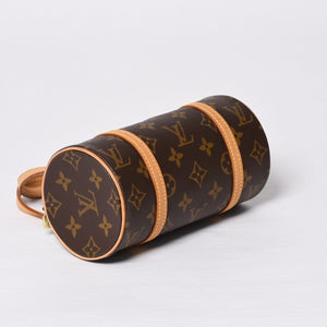新品同様 LOUIS VUITTON ルイヴィトン ハンドバッグ ミニパピヨン19 モノグラム ブラウン M51389 ゴールド金具 中古 4a000172