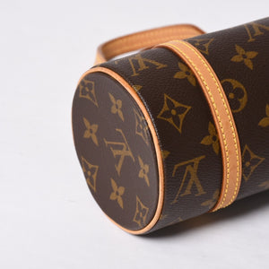 新品同様 LOUIS VUITTON ルイヴィトン ハンドバッグ ミニパピヨン19 モノグラム ブラウン M51389 ゴールド金具 中古 4a000172