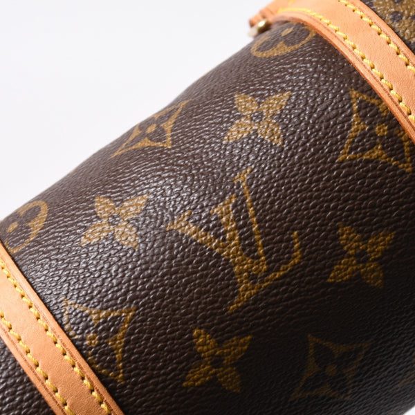 新品同様 LOUIS VUITTON ルイヴィトン ハンドバッグ ミニパピヨン19 モノグラム ブラウン M51389 ゴールド金具 中古 4a000172