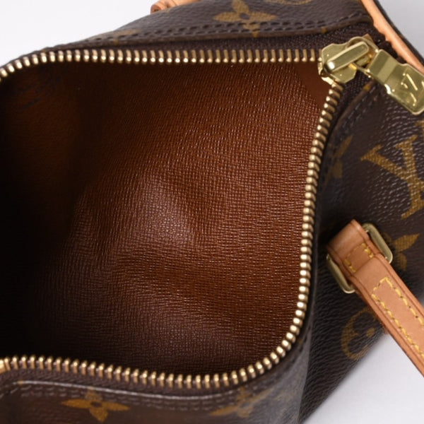 新品同様 LOUIS VUITTON ルイヴィトン ハンドバッグ ミニパピヨン19 モノグラム ブラウン M51389 ゴールド金具 中古 4a000172