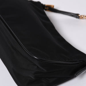 Very Good Condition PRADA Hobo One Shoulder Bag Chain Shoulder Bag Triangle Logo Nylon Black Used 4a000143