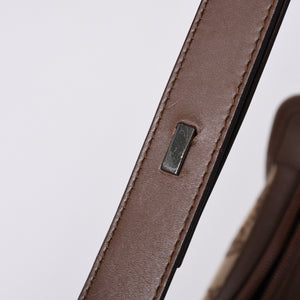 GUCCI グッチ ショルダーバッグ 001 4206 GGキャンバス レザー ブラウン ベージュ ブラウン金具 美品 中古 4a000066