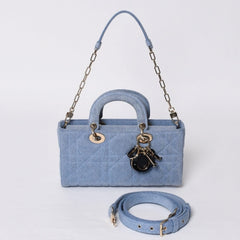 Like new Christian Dior Lady D-Joy Medium Lady D-Joy Shoulder Bag Denim Used 4a000168