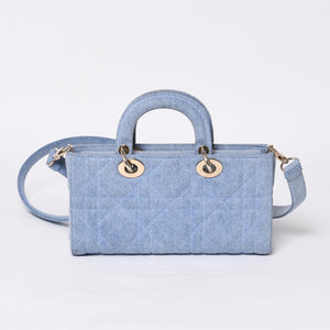 Like new Christian Dior Lady D-Joy Medium Lady D-Joy Shoulder Bag Denim Used 4a000168