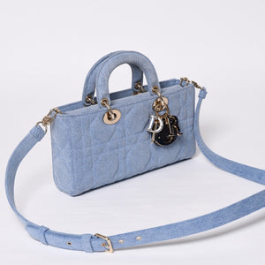 Like new Christian Dior Lady D-Joy Medium Lady D-Joy Shoulder Bag Denim Used 4a000168