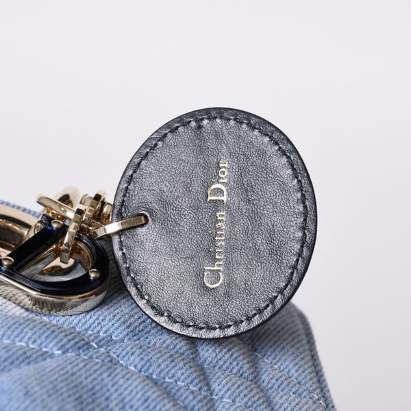 Like new Christian Dior Lady D-Joy Medium Lady D-Joy Shoulder Bag Denim Used 4a000168