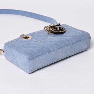 Like new Christian Dior Lady D-Joy Medium Lady D-Joy Shoulder Bag Denim Used 4a000168