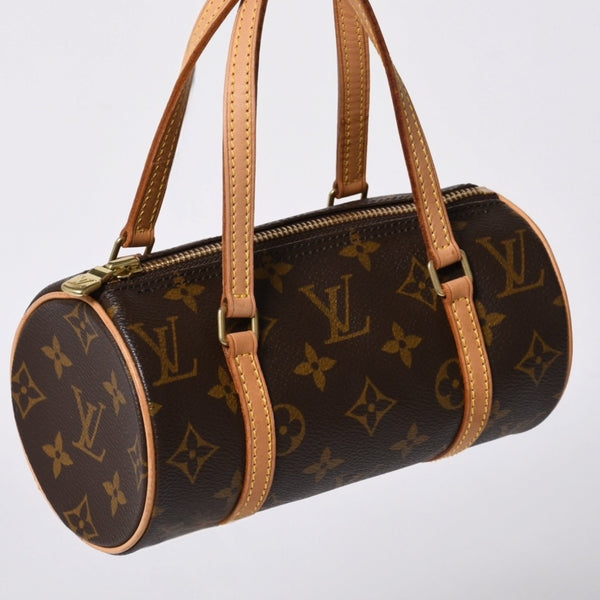 新品同様 LOUIS VUITTON ルイヴィトン ハンドバッグ ミニパピヨン19 モノグラム ブラウン M51389 ゴールド金具 中古 4a000172