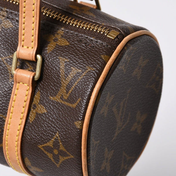 新品同様 LOUIS VUITTON ルイヴィトン ハンドバッグ ミニパピヨン19 モノグラム ブラウン M51389 ゴールド金具 中古 4a000172