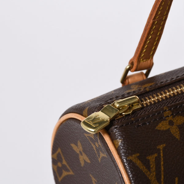 新品同様 LOUIS VUITTON ルイヴィトン ハンドバッグ ミニパピヨン19 モノグラム ブラウン M51389 ゴールド金具 中古 4a000172