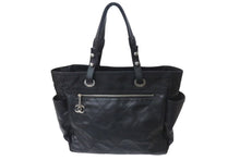 Load image into Gallery viewer, 新品同様 CHANEL シャネル パリビアリッツ トートバッグMM ココマーク A34209 コーティングキャンバス レザー シルバー金具 中古 4b000192
