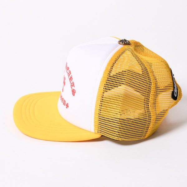 New and unused CHROME HEARTS Cemetery Cross Tracker Mesh Cap ONE SIZE Cross Ball Button Yellow Used 4a000021