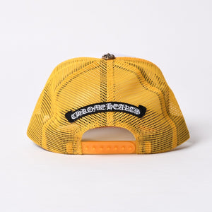 New and unused CHROME HEARTS Cemetery Cross Tracker Mesh Cap ONE SIZE Cross Ball Button Yellow Used 4a000021