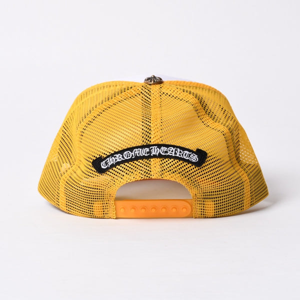New and unused CHROME HEARTS Cemetery Cross Tracker Mesh Cap ONE SIZE Cross Ball Button Yellow Used 4a000021