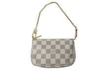 画像をギャラリービューアに読み込む, 新品同様 LOUIS VUITTON ルイヴィトン ミニポシェットアクセソワール アクセサリーポーチ N58010 ダミエアズール ホワイト 中古 4b000210