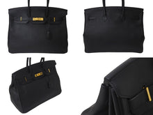 画像をギャラリービューアに読み込む, 極美品 HERMES エルメス BIRKIN バーキン35 ブラック シルバー金具 トリヨンクレマンス ハンドバッグ □L刻印 中古 4b000219