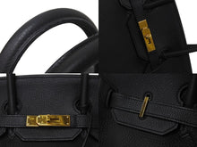 画像をギャラリービューアに読み込む, 極美品 HERMES エルメス BIRKIN バーキン35 ブラック シルバー金具 トリヨンクレマンス ハンドバッグ □L刻印 中古 4b000219