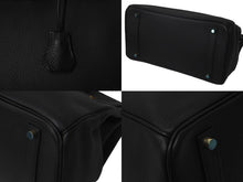 画像をギャラリービューアに読み込む, 極美品 HERMES エルメス BIRKIN バーキン35 ブラック シルバー金具 トリヨンクレマンス ハンドバッグ □L刻印 中古 4b000219