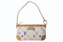 画像をギャラリービューアに読み込む, LOUIS VUITTON ルイヴィトン ポシェット ミラMM アクセサリーポーチ M60096 モノグラム マルチカラー ホワイト 美品 中古 4b000236